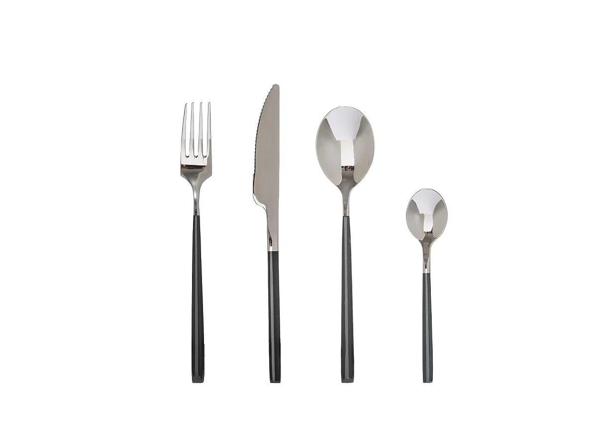 Ménagère 24 Pièces Inox "Lya" 25cm Noir