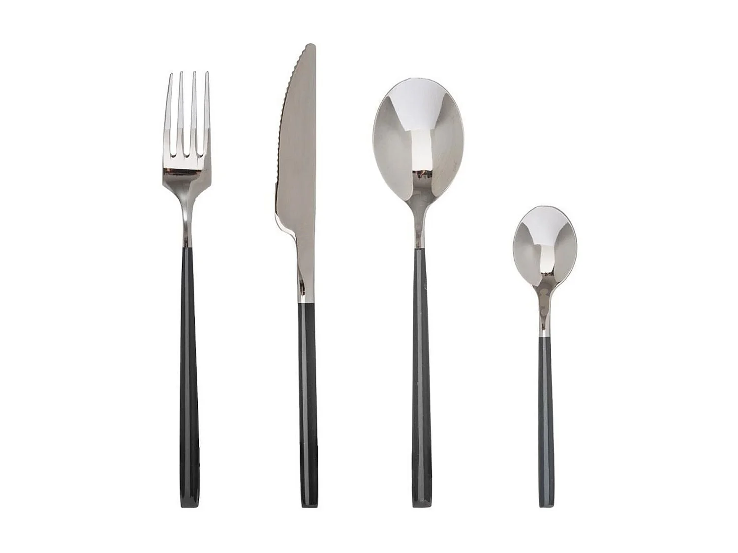 Ménagère 24 Pièces Inox "Lya" 25cm Noir