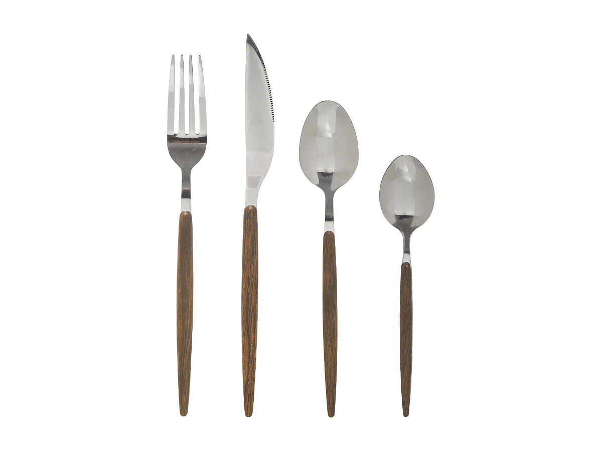 Ménagère 24 Pièces "Amazonie" 21cm Naturel