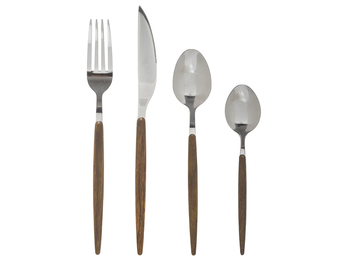 Ménagère 24 Pièces "Amazonie" 21cm Naturel