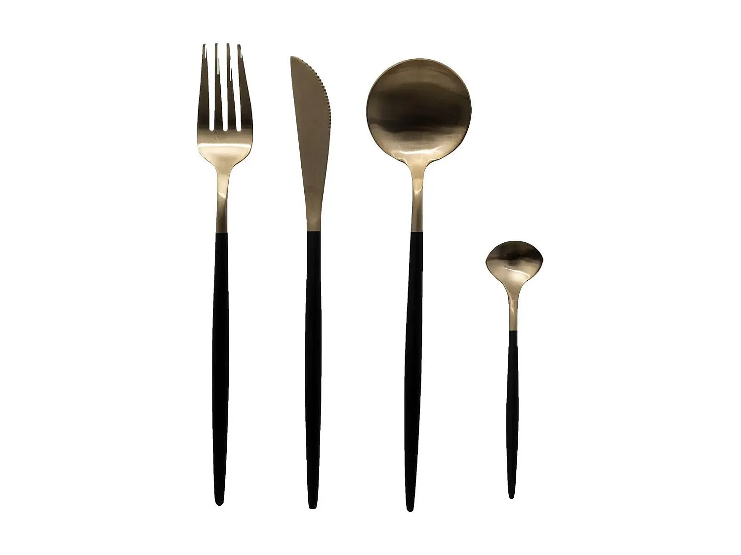 Ménagère 24 Pièces Inox "Ida" 27cm Noir & Or