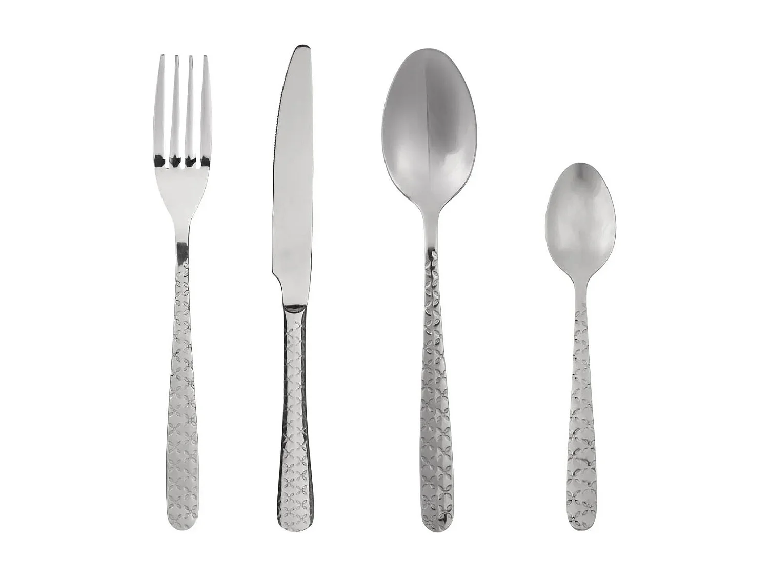 Ménagère Inox 24 Pièces "Flora" 23cm Argent