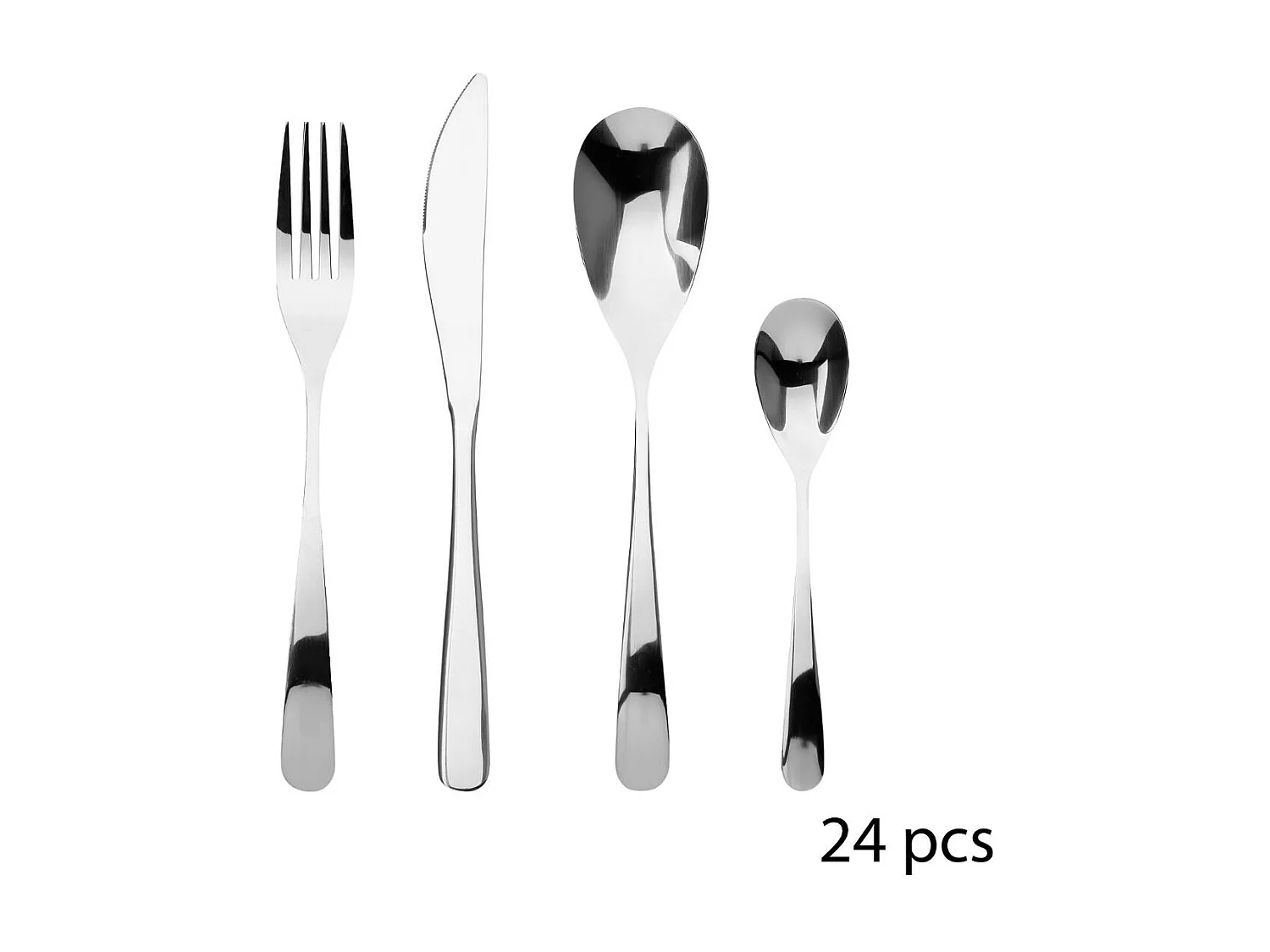 Ménagère Inox 24 Pièces "Mésa" 23cm Argent