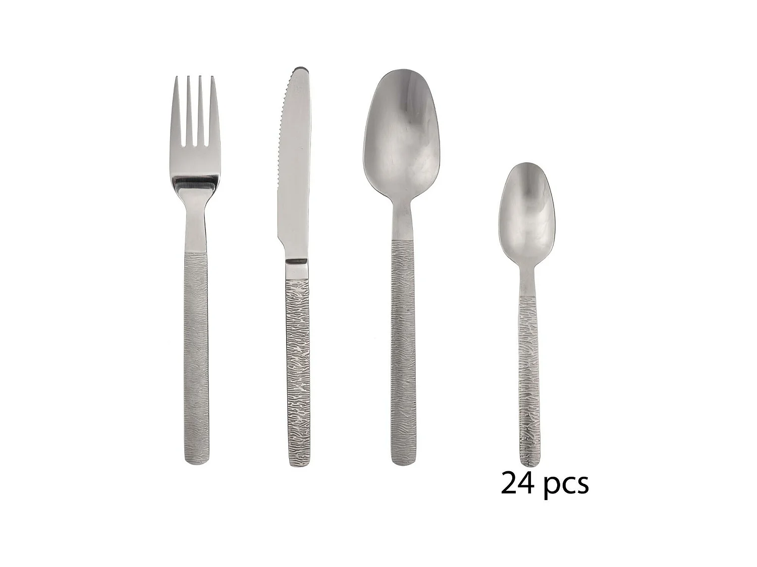 Ménagère Inox 24 Pièces "Jungle" 22cm Argent