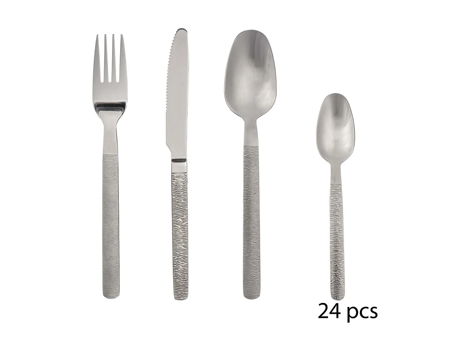 Ménagère Inox 24 Pièces "Jungle" 22cm Argent