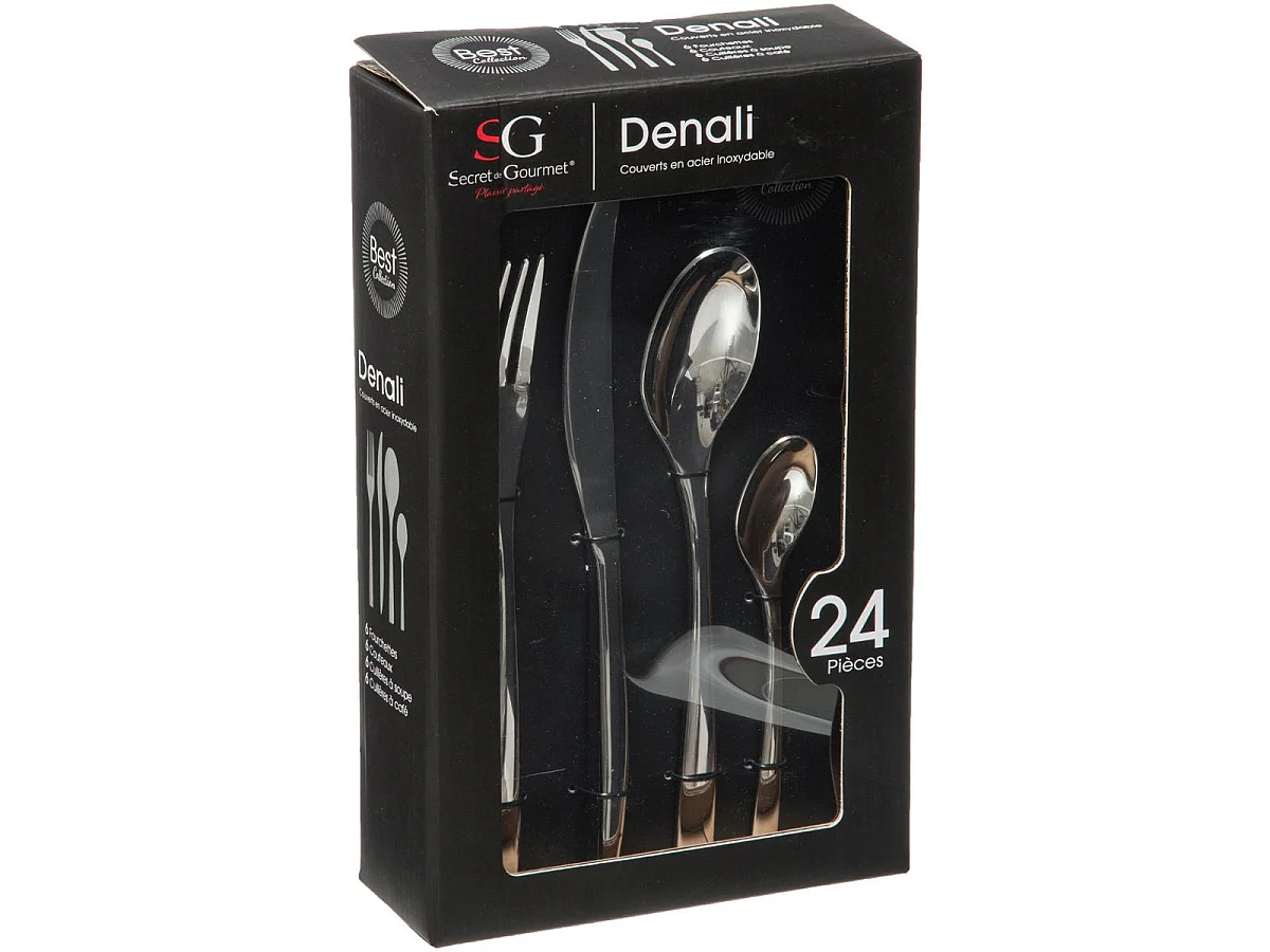 Ménagère 24 Pièces Inox "Denali" 27cm Argent