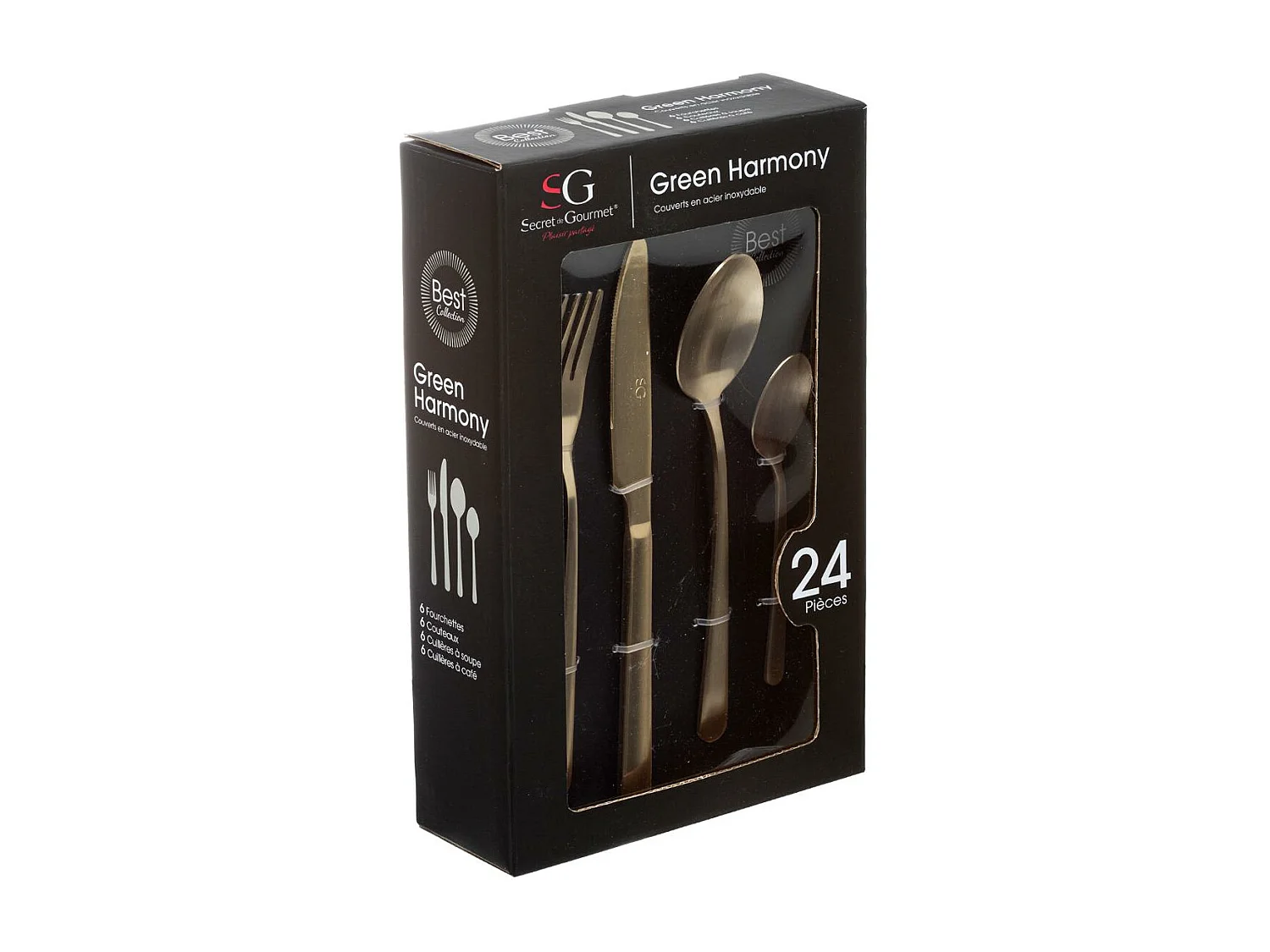 Ménagère 24 Pièces "Green Harmony" 20cm Or
