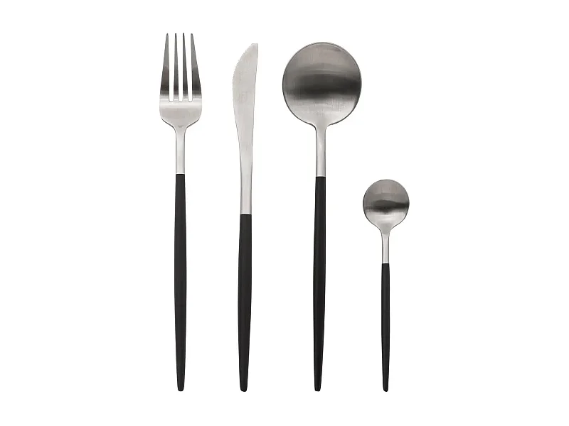 Ménagère 24 Pièces Inox "Ida" 27cm Noir