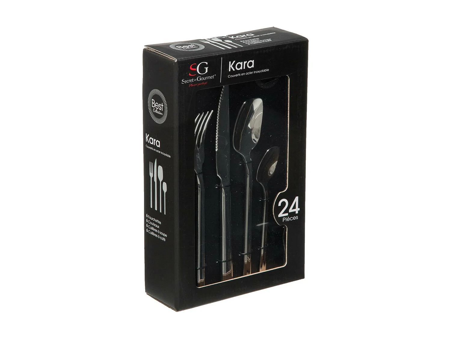 Ménagère 24 Pièces Inox "Kara" 27cm Argent