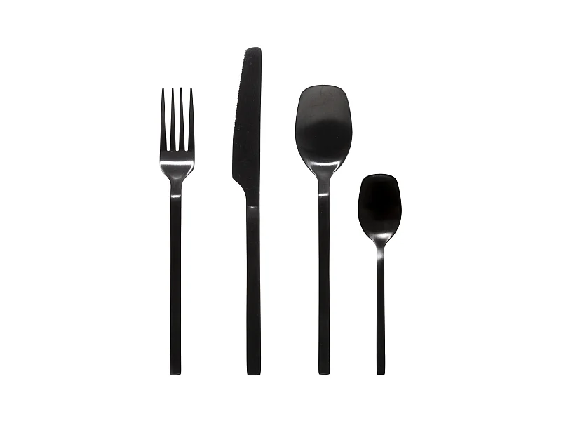 Ménagère 24 Pièces "Modern Wood" 27cm Noir