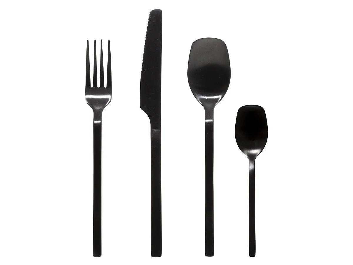 Ménagère 24 Pièces "Modern Wood" 27cm Noir