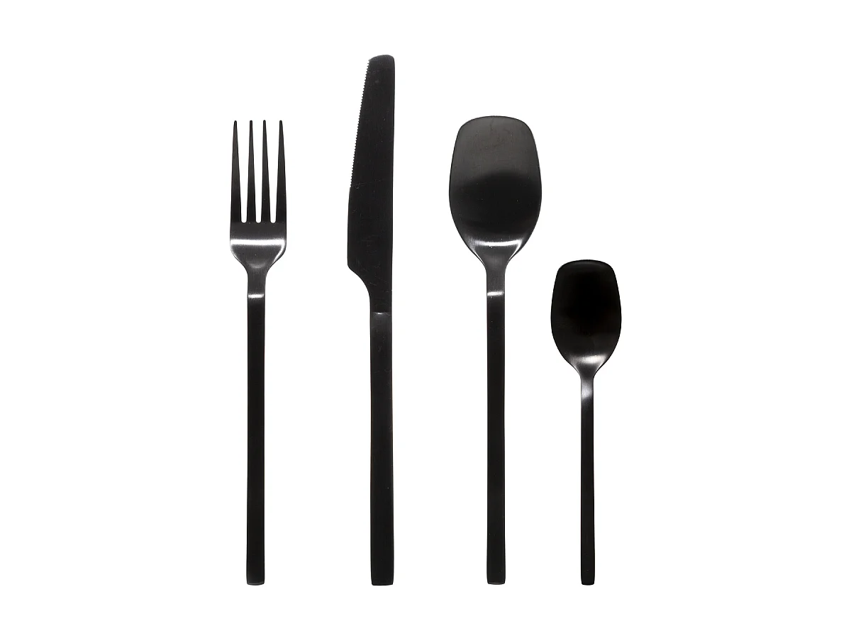 Ménagère 24 Pièces "Modern Wood" 27cm Noir