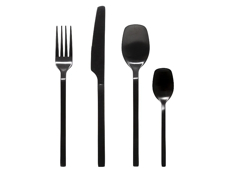 Ménagère 24 Pièces "Modern Wood" 27cm Noir