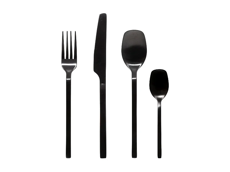 Ménagère 24 Pièces "Modern Wood" 27cm Noir