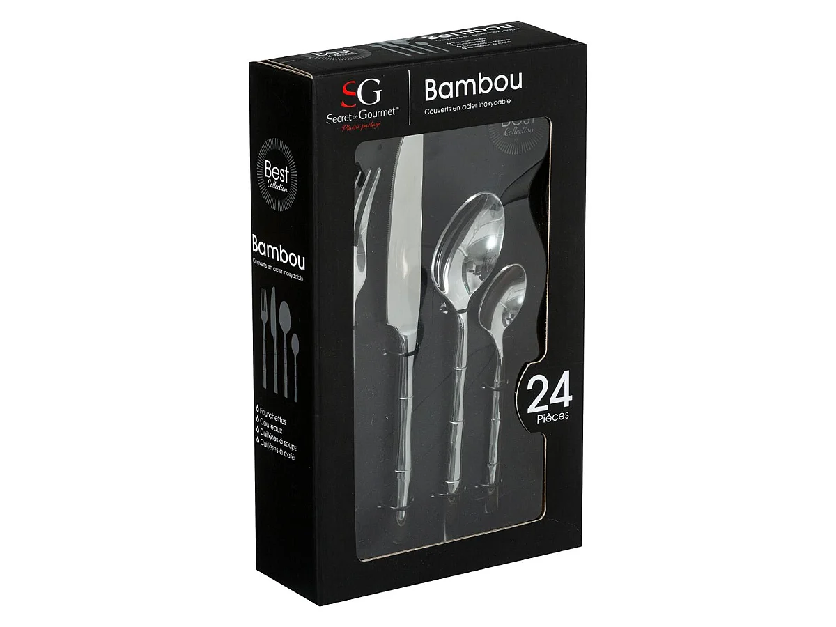 Ménagère 24 Pièces Inox "Pazen" 27cm Argent