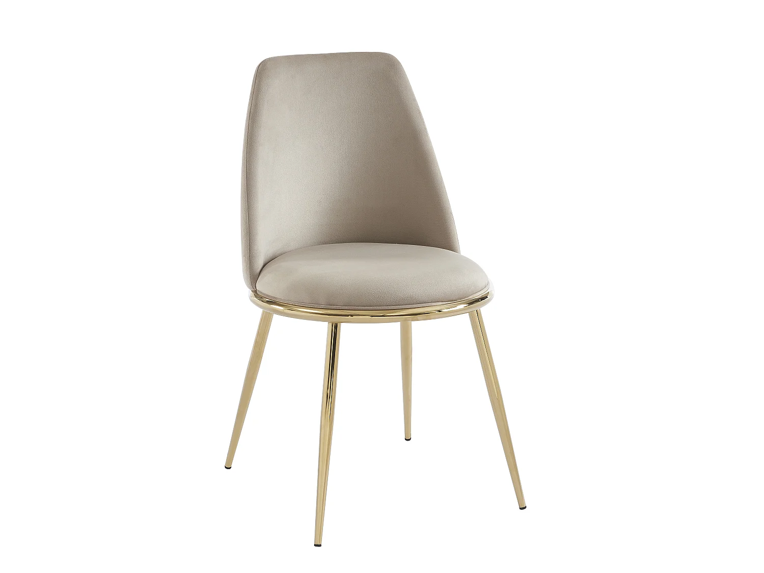 Lot de 6 chaises en velours et métal doré - Beige - NEBINA de Pascal MORABITO