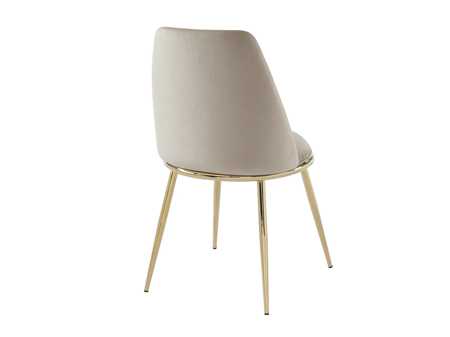 Lot de 6 chaises en velours et métal doré - Beige - NEBINA de Pascal MORABITO