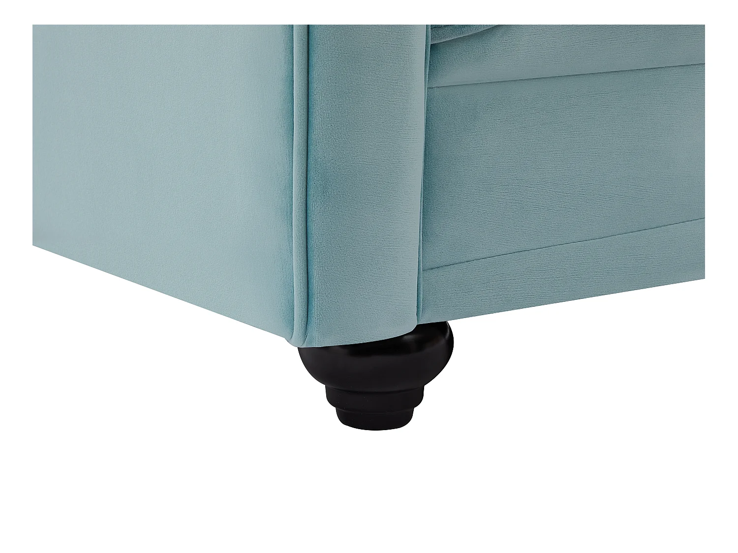 Divano 3 posti e 2 posti e Poltrona in Velluto Blu pastello - CHESTERFIELD