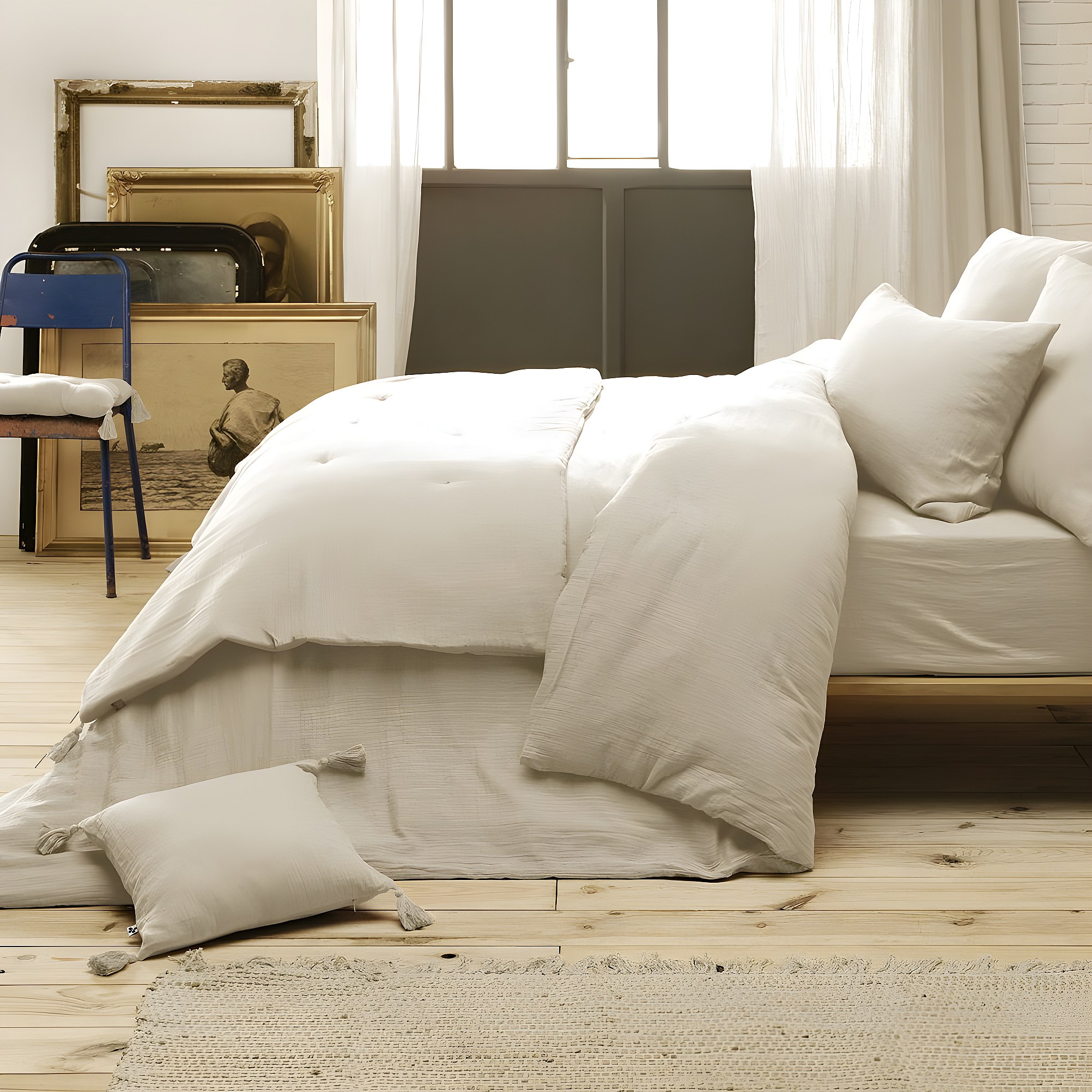 Edredon Gaze De Coton 150 X 150 Cm Terracotta | Leroy Merlin