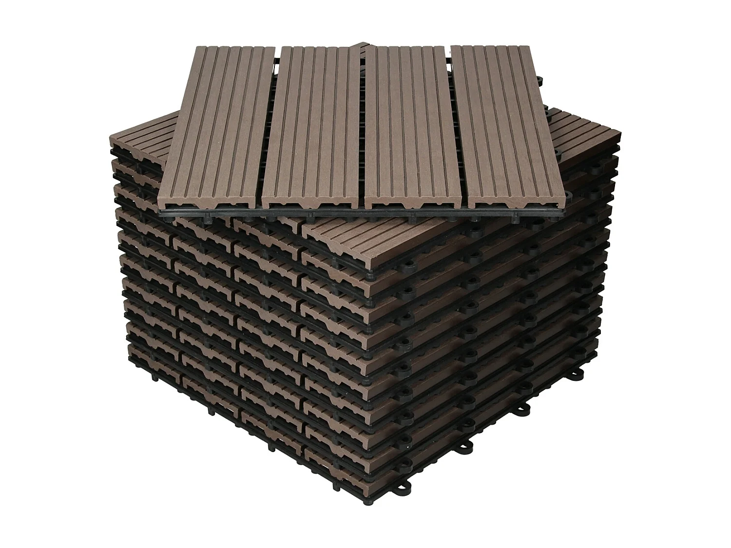 55 piastrelle in WPC per terrazze, 30x30 cm, 5 m²