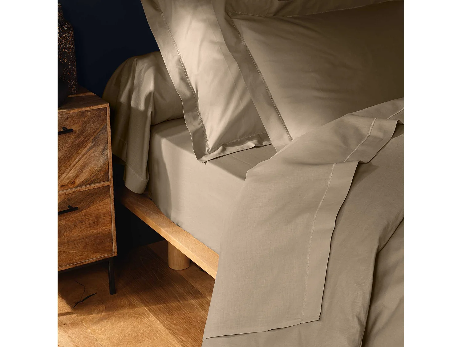 Drap housse 180 x 200 cm Couleur emotion sable