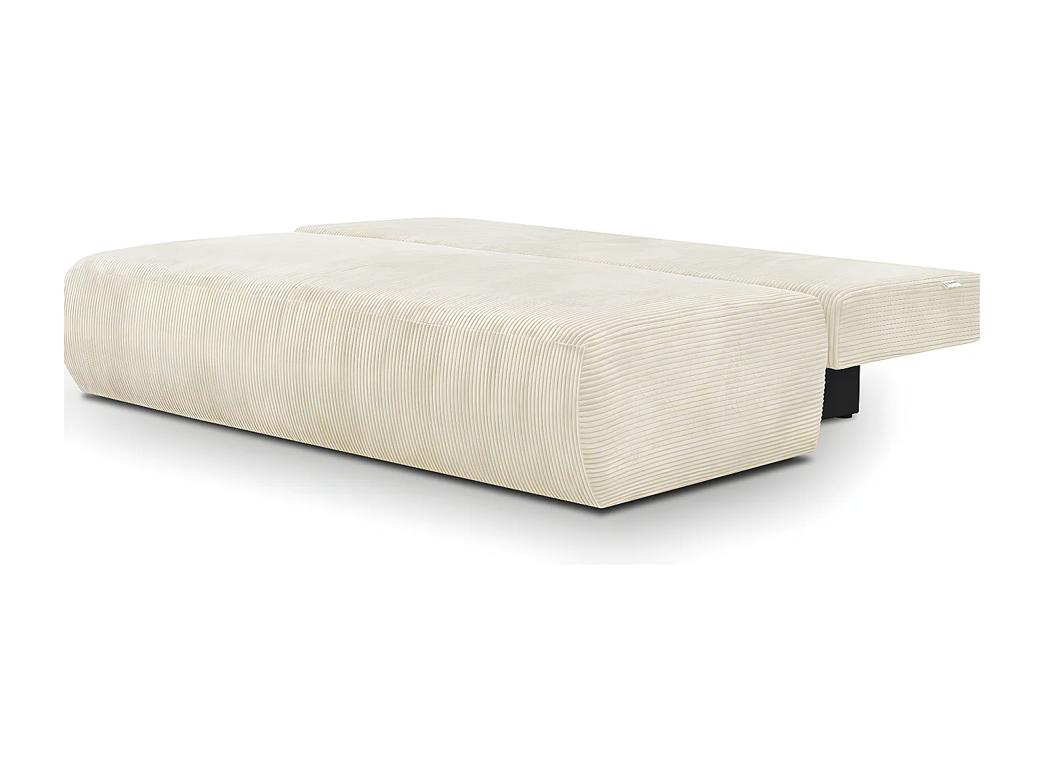 Canapé convertible 3 places avec coffre de rangement en velours côtelé beige - Gemma