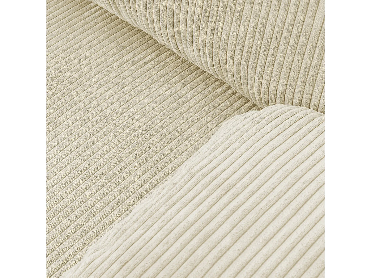 Canapé convertible 3 places avec coffre de rangement en velours côtelé beige - Gemma