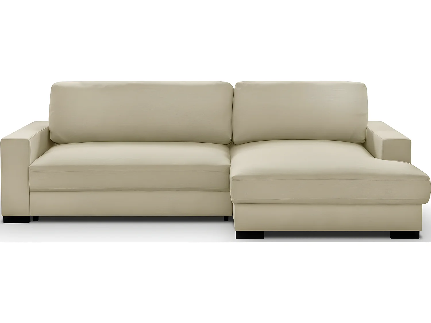 Canapé d'angle à droite convertible 3 places avec coffre en tissu beige - Arty