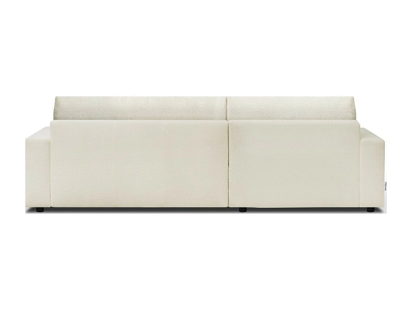 Canapé d'angle à gauche convertible 3 places avec coffre en tissu bouclé écru - Arty