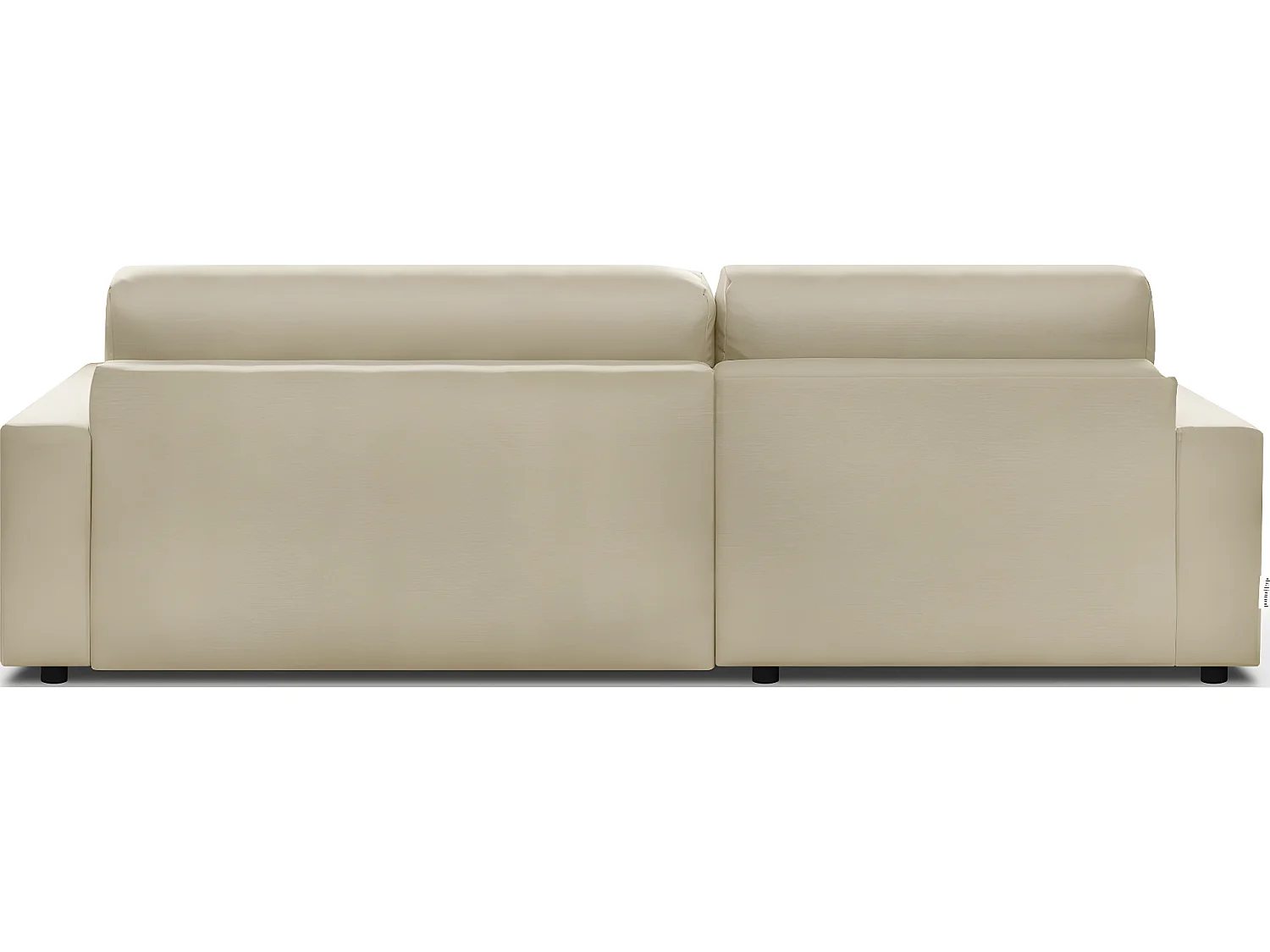 Canapé d'angle à gauche convertible 3 places avec coffre en tissu beige - Arty