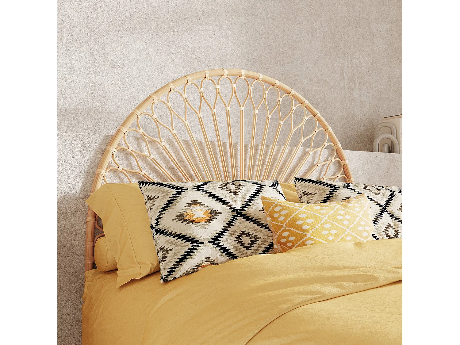 Tête de lit en rotin naturel 140 cm - Alan