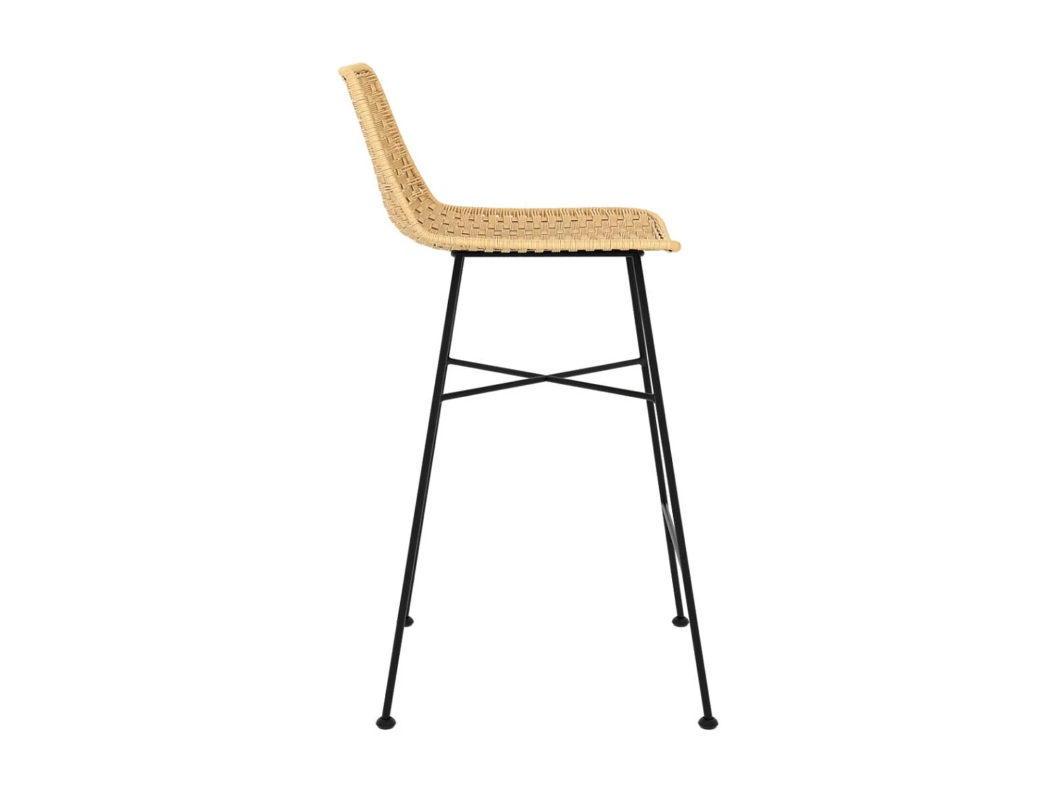 Lot de 2 chaises pour îlot central 65,5 cm en rotin naturel - Mara