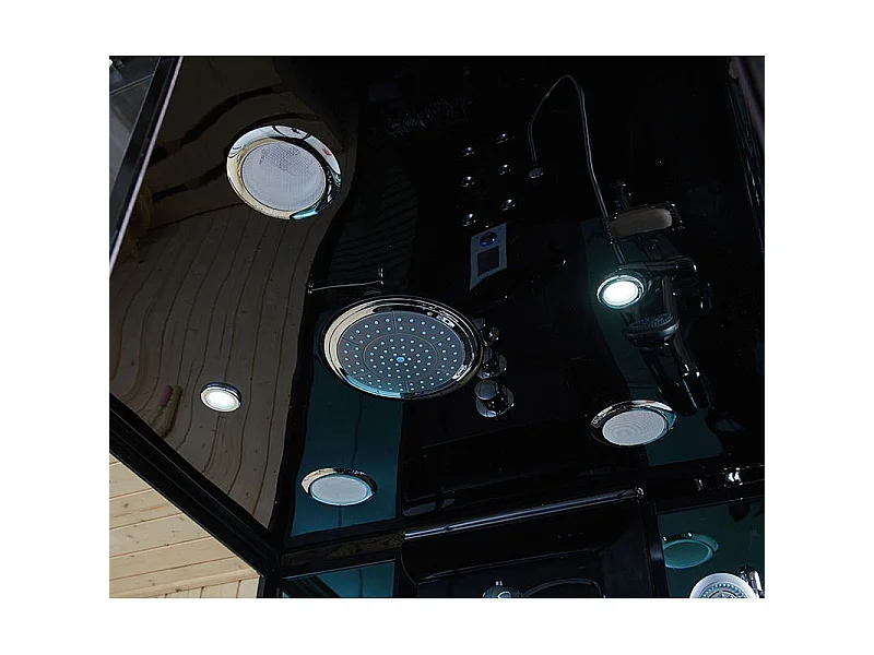 Cabine douche hammam Boreal® H-DUO Black Edition 90*115*220H