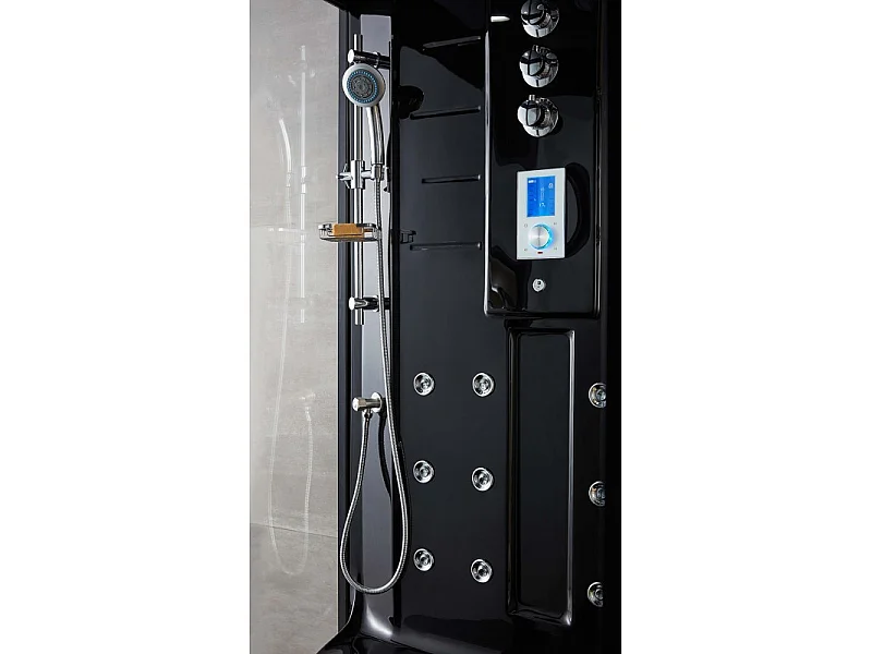 Cabine douche hammam Boreal® H-DUO Black Edition 90*115*220H