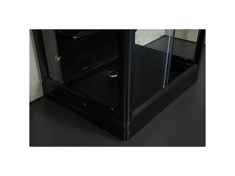 Cabine douche hammam Boreal® H-DUO Black Edition 90*115*220H