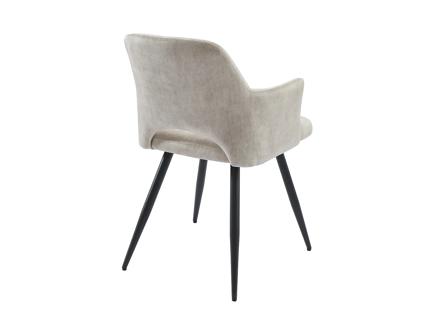 Lot de 6 chaises avec accoudoirs en tissu et métal noir - Beige - KADIJA