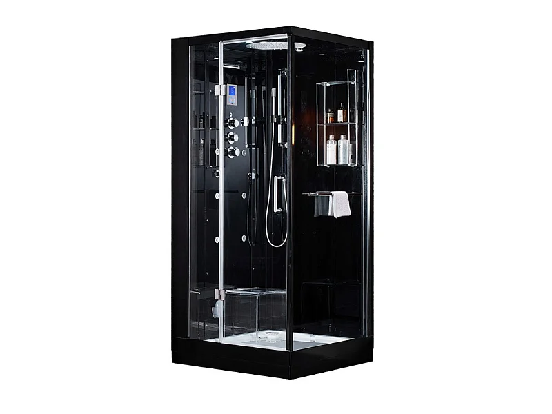 Cabine douche Hammam Archipel® Pro 95G BLACK (95x95cm) - 1 place