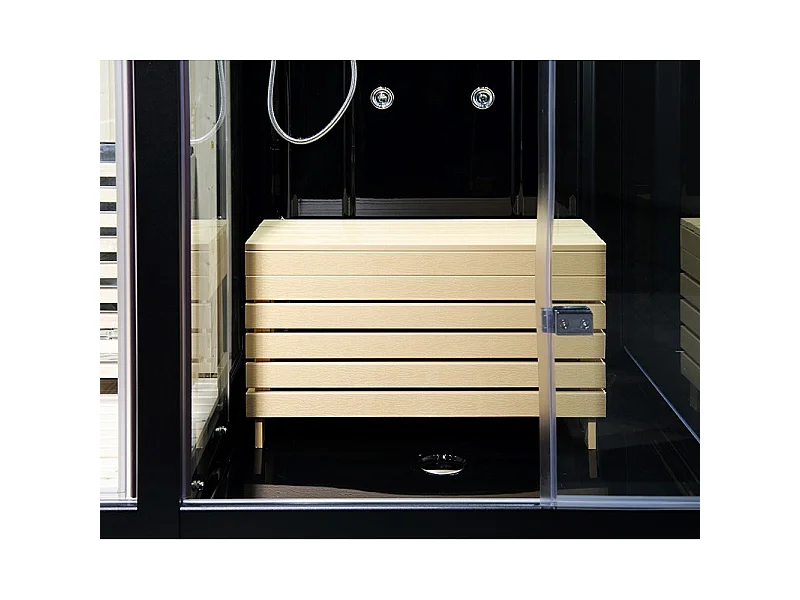 Combi Sauna Douche Hammam Boreal® SH180-G Black Gauche