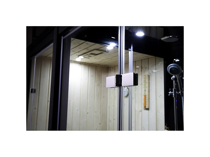 Combi Sauna Douche Hammam Boreal® SH180-G Black Gauche