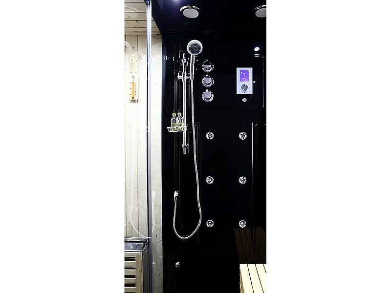 Combi Sauna Douche Hammam Boreal® SH180-G Black Gauche