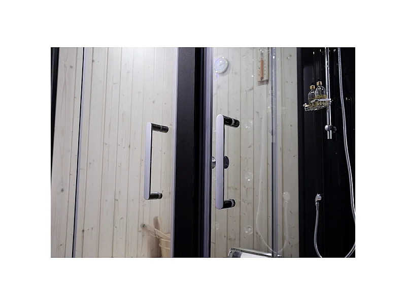 Combi Sauna Douche Hammam Boreal® SH180-G Black Gauche