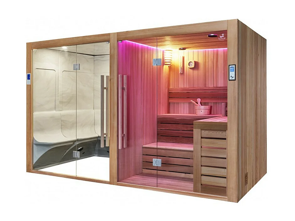 Combiné Sauna Hammam Boreal® Sublimation en Cèdre Rouge - 8 places - 340*175*210