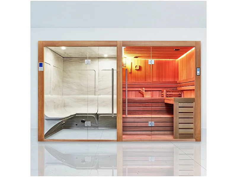 Combiné Sauna Hammam Boreal® Sublimation en Cèdre Rouge - 8 places - 340*175*210