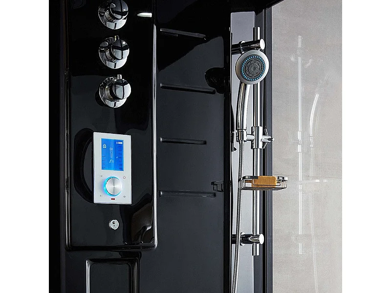 Combi Sauna Douche Hammam Boreal® SH220-G-Black Edition - gauche