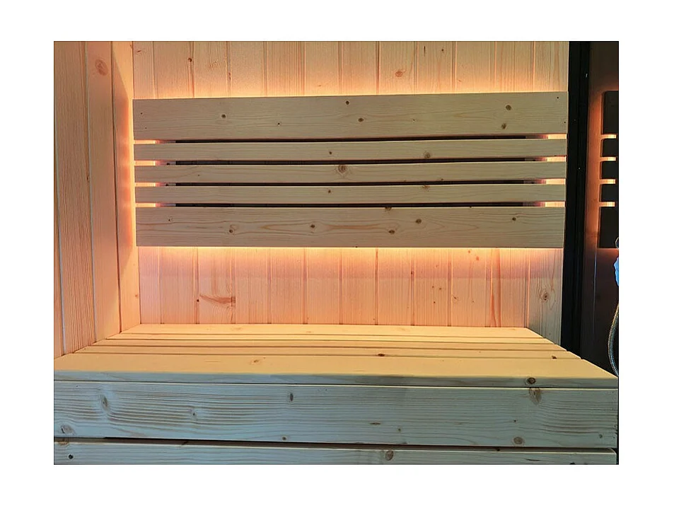 Combi Sauna Douche Hammam Boreal® SH220-G-Black Edition - gauche