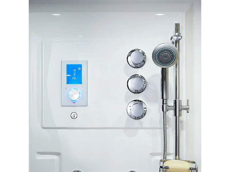 Combi Sauna Douche Hammam Boreal® SH180-D Blanc Gauche