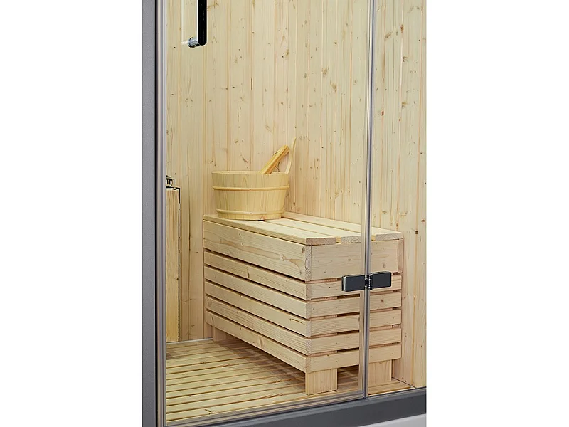 Combi Sauna Douche Hammam Boreal® SH180-D Blanc Gauche