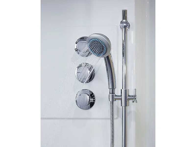 Combi Sauna Douche Hammam Boreal® SH180-D Blanc Gauche