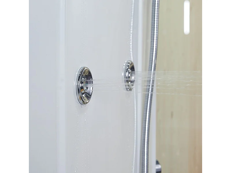 Combi Sauna Douche Hammam Boreal® SH180-D Blanc Gauche