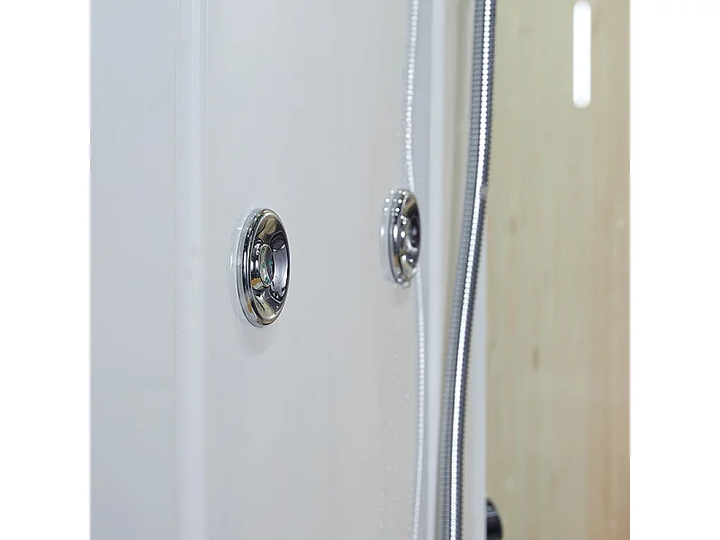 Combi Sauna Douche Hammam Boreal® SH180-D Blanc Gauche